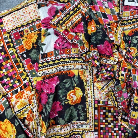 Gitano Women Top Vintage Y2K 90s Button Up Semi-Sheer Ruffle Patchwork 20W J112 - Picture 3 of 10